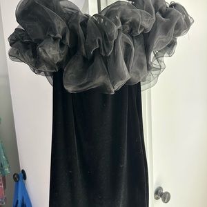 Black velvet dress